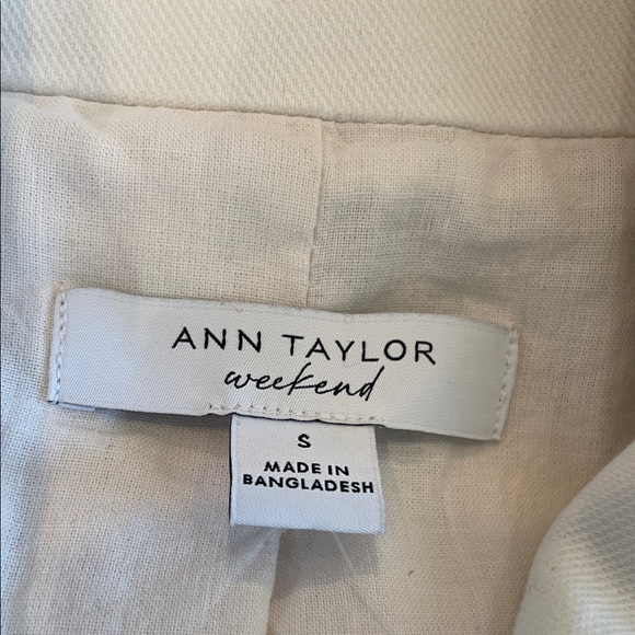 Ann Taylor weekend Utility Jacket Drawstring Waist Ivory S - Picture 7 of 9